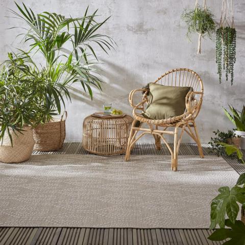 Basento Seed Outdoor Indoor Flatweave Rug in Natural Beige