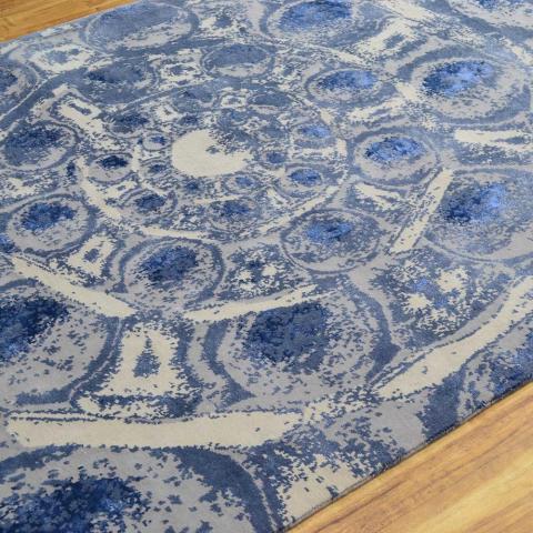 Bearings Rug in Blue and Grey