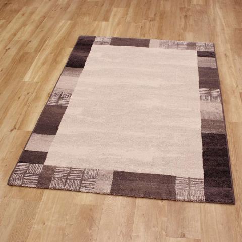 Beige Brown Border Rug Woodstock 6595 