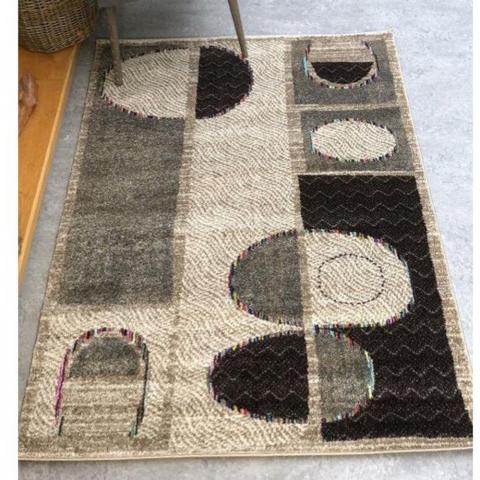 Beige Patchwork Tribal Area Rug - Tempera - Grey / 170cm