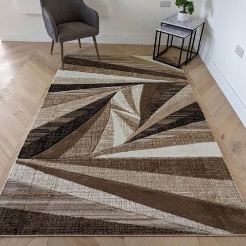 Beige Splinter Area Rug - Boston - Yellow / 80cm