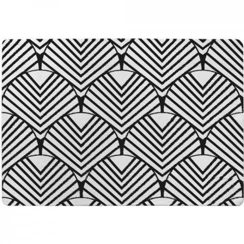 Black Geometric Decoration Designer Rug - Black / 200cm