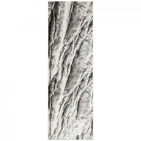 Blaze BLZ05 Abstract Marble Runner Rugs in Silver Grey