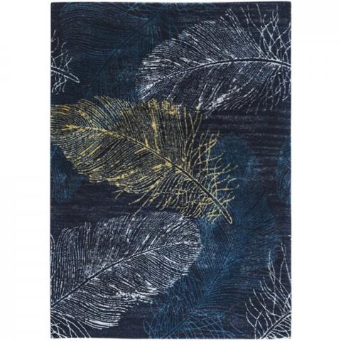 Blue Feathers Fur Rug