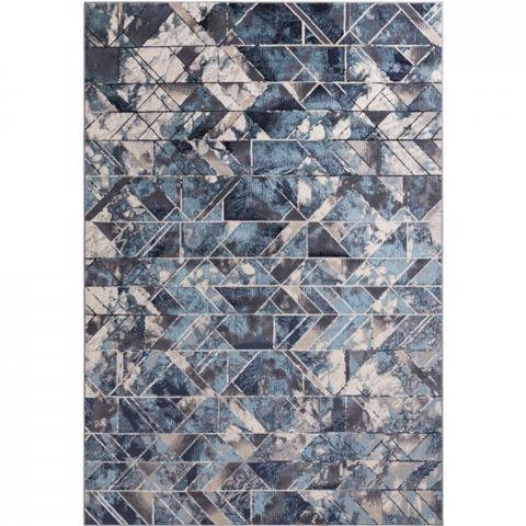 Blue Geo Mist Rug - 170cm