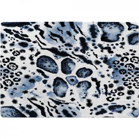 Blue Leopard Print Designer Rug - Blue / 150cm