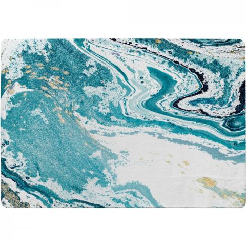 Blue Marble Designer Rug - Blue / 150cm