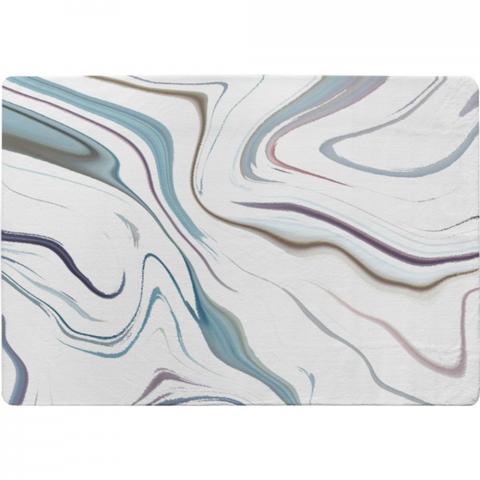 Blue Rippled Marble Designer Rug - Blue / 150cm