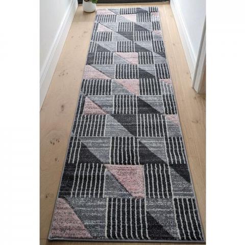 Blush Pink Living Room Rug - Boston - Pink / 230cm / 3kg