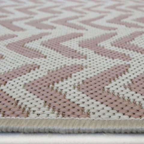 Blush Washable Chevron IndoorOutdoor Garden Rug - Ota - Pink / 200cm