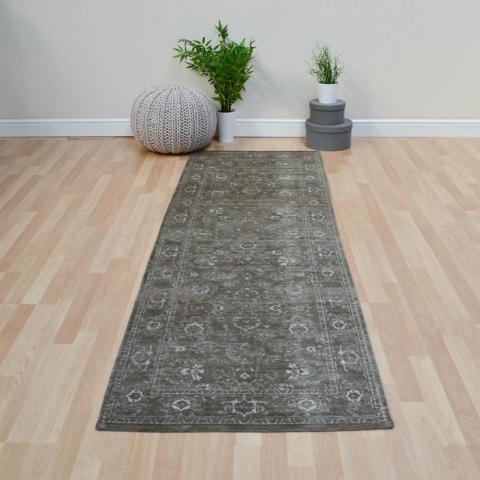 Bobohemian Flowers 8911 Bourges Brown Hallway Runner