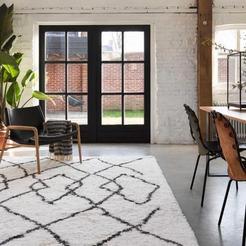 Boho and Scandic Afella Rugs 5965 695 in White and Anthracite