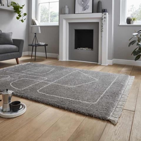 Boho Rug A474 Grey Cream 