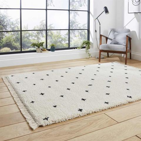 Boho Rug A475 White Black 