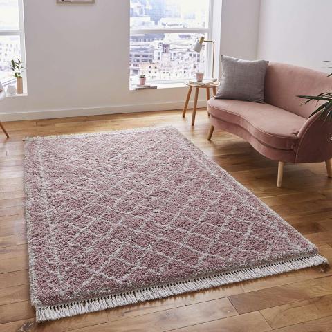 Boho Shaggy Medium Rug 7043 Rose  size