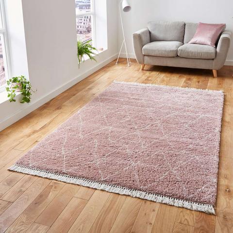 Boho Shaggy Medium Rug 8280 Rose  size