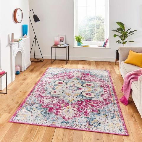 Boston G0532 Fuchsia Blue Traditional Rug 