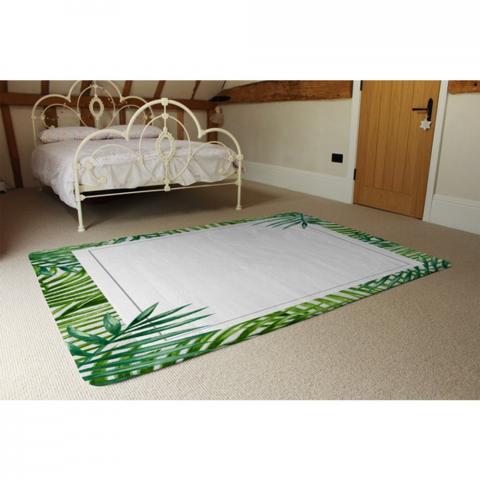 Botanical Border Designer Rug - Green / 230cm