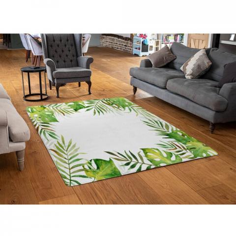 Botanical Designer Rug - Green / 110cm