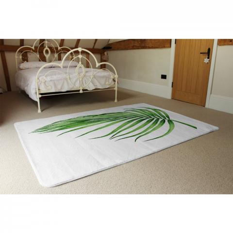 Botanical Leaf Designer Rug - Green / 230cm