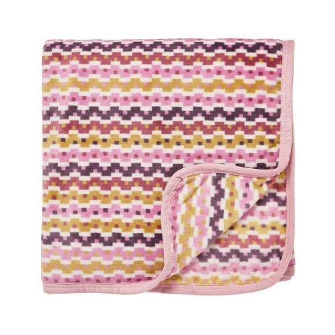 Bouvardia Fleece Zig Zag Throw By Helena Springfield in Honey Pink