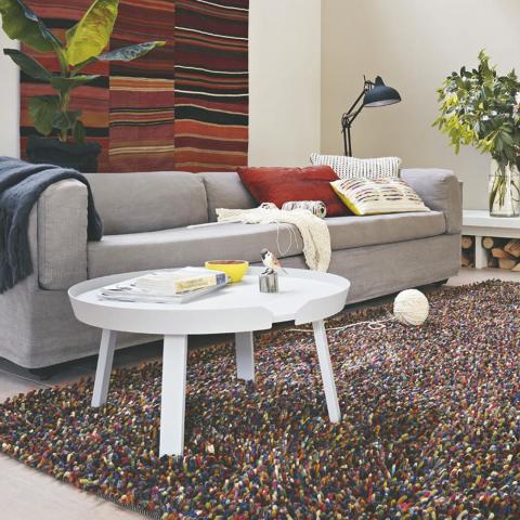 Brink and Campman Rocks Mix Shaggy Wool Rugs 70415 Multi