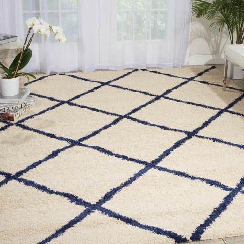 Brisbane Rugs BRI03 in Ivory and Blue