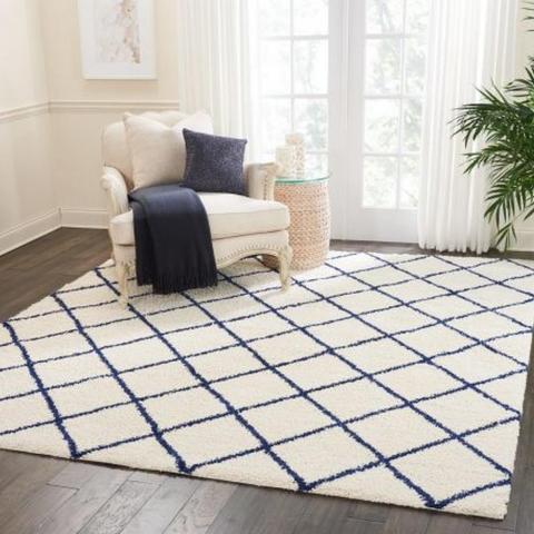 Brisbane Rugs BRI08 in Ivory and Blue