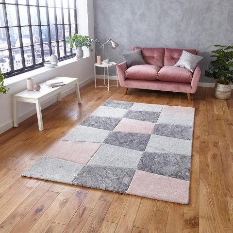 Brooklyn 22192 Rugs in Grey Pink