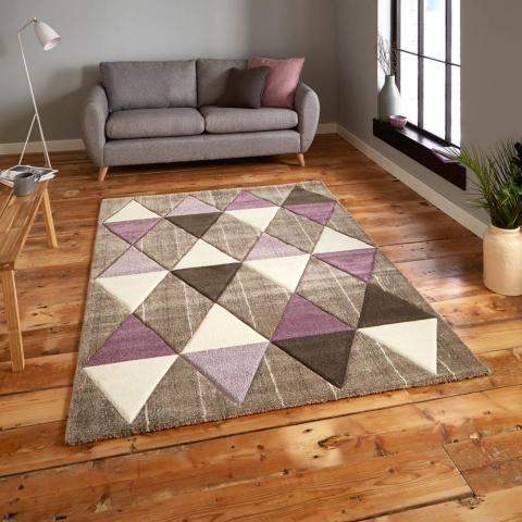 Brooklyn Rugs 21896 in Beige and Purple