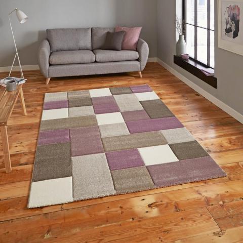 Brooklyn Rugs 646 in Beige and Purple