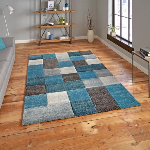 Brooklyn Rugs 646 in Blue and Grey