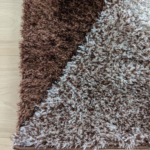 Brown Carved Diamonds Shaggy Rug - Verge - Brown