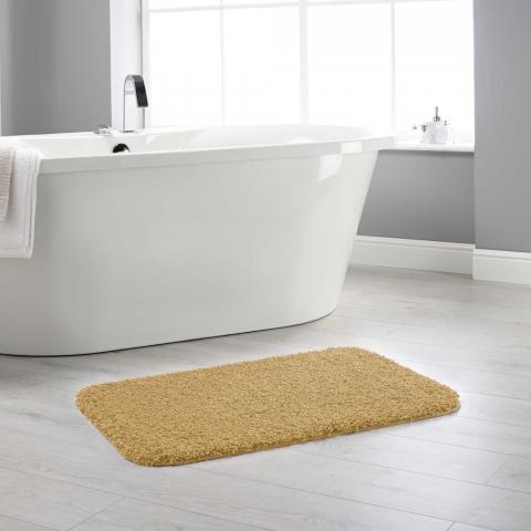 Buddy Bath Washable Toilet Bathroom Mat Rugs in Ochre Mustard Yellow