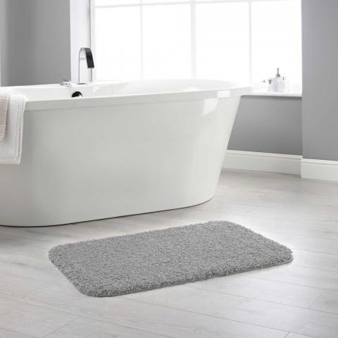 Buddy Bath Washable Toilet Bathroom Mat Rugs in Ghost Grey