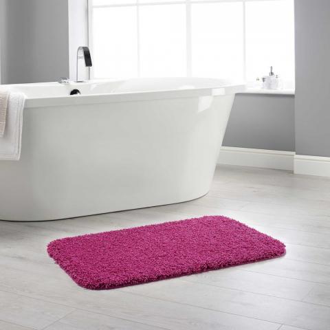 Buddy Bath Washable Toilet Bathroom Mat Rugs in Fuchsia Pink