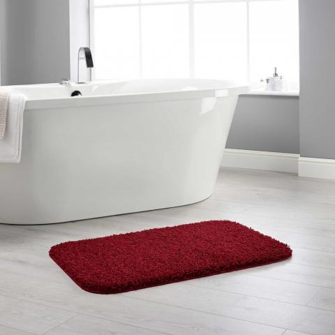 Buddy Bath Washable Toilet Bathroom Mat Rugs in Red