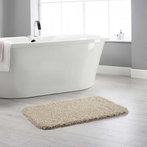 Buddy Bath Washable Toilet Bathroom Mat Rugs in Beige