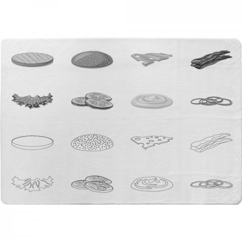 Burger And Sandwich Icon Designer Rug - White / 150cm