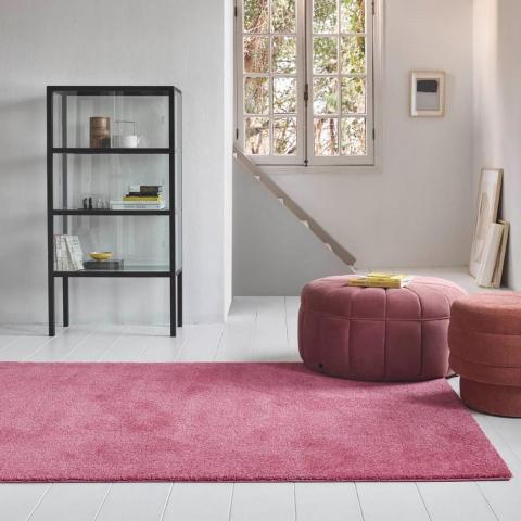 California Modern Plain Rugs 22937 055 by Esprit in Dark Pink