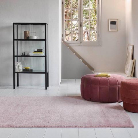 California Modern Plain Rugs 22937 056 by Esprit in Pink