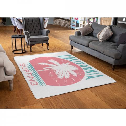 California Surfing Designer Rug - Pink / 110cm