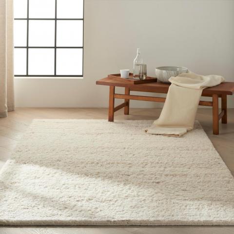 Calvin Klein Agadir Stripe Designer Wool Rugs CK930 in Beige