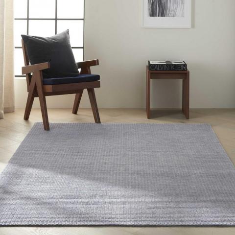 Calvin Klein Pretoria Quilted Designer Wool Rugs CK890 in Blue