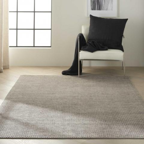 Calvin Klein Pretoria Quilted Designer Wool Rugs CK890 in Stone