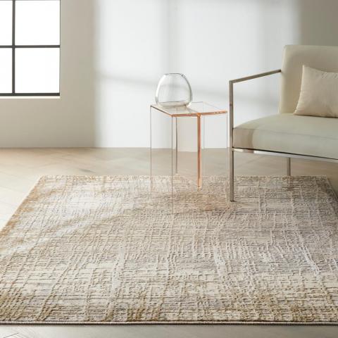 Calvin Klein Rush Designer Abstract Rugs CK950 Ivory Taupe