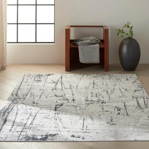 Calvin Klein Vapor Designer Abstract Rugs CK972 Ivory Grey