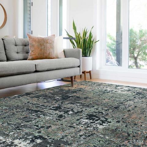 Canyon Rugs Charcoal Pea Peach 52016 3555 