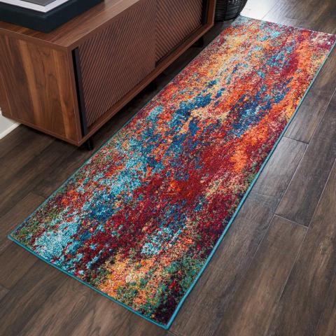 Celestial Abstract Hallway Runner Rugs CES08 Wave by Nourison