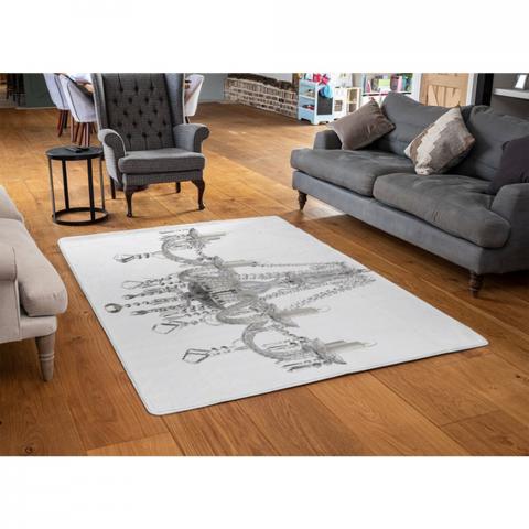 Chandelier Designer Rug - White / 110cm